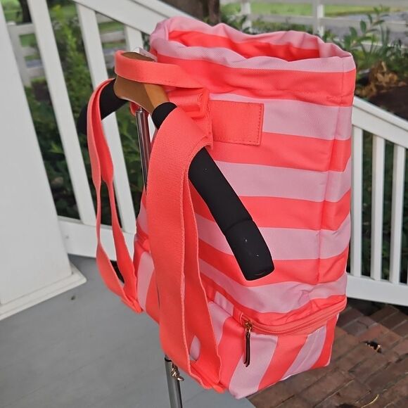 Victoria's Secret Pink Coral Stripe ULTIMATE BEACH BAG Backpack & Cooler 2n1 NEW - Picture 13 of 16